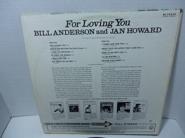 Bill Anderson And Jan Howard ‎– For Loving You