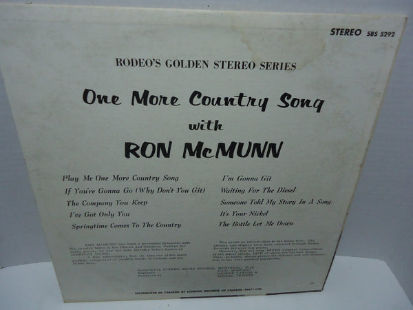 Ron McMunn ‎– One More Country Song With Ron McMunn