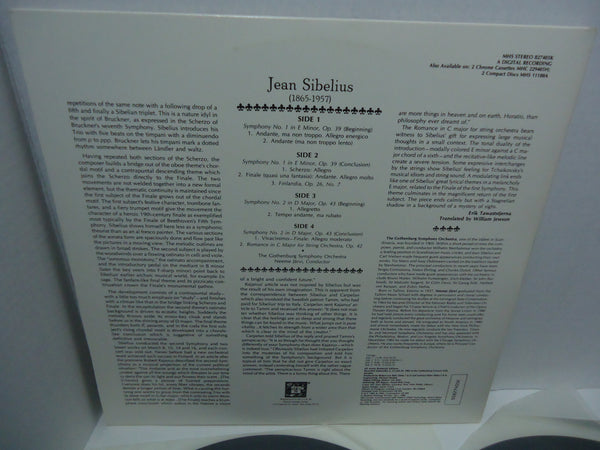 Jean Sibelius, The Gothenburg Symphony Orchestra, Neeme Järvi ‎– Symphonies Nos. 1 And 2 / Romance In C Major / Finlandia [Double LP] [Gatefold]