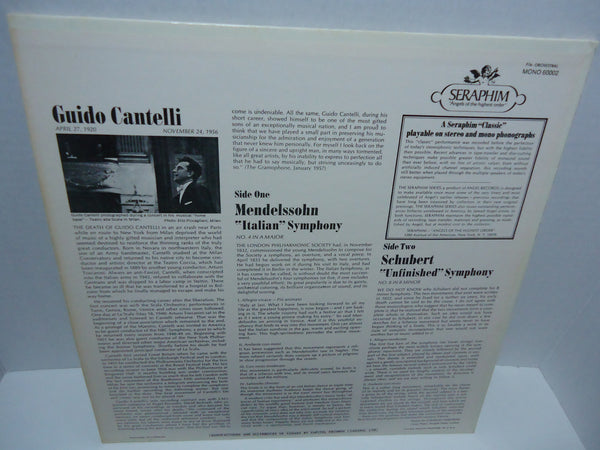 Guido Cantelli Conducting The Philharmonia Orchestra ‎– Schubert: Symphony No. 8 In B Minor "Unfinished" / Mendelssohn: Symphony No. 4 In A Major [Mono]